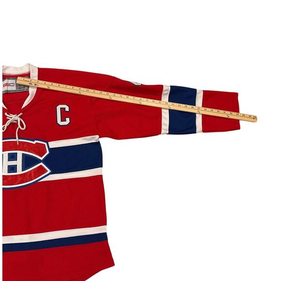 Vintage CCM Montreal Canadiens Jean Beliveau Hockey Jersey Size 50 Large Red - Picture 10 of 10